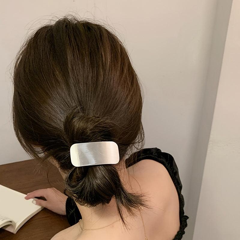 Golden Metal Ponytail Holder Hair Ties Elastic Hair Accessories For Women