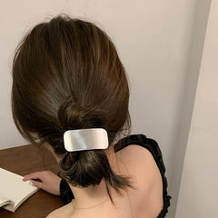 Golden Metal Ponytail Holder Hair Ties Elastic Hair Accessories For Women