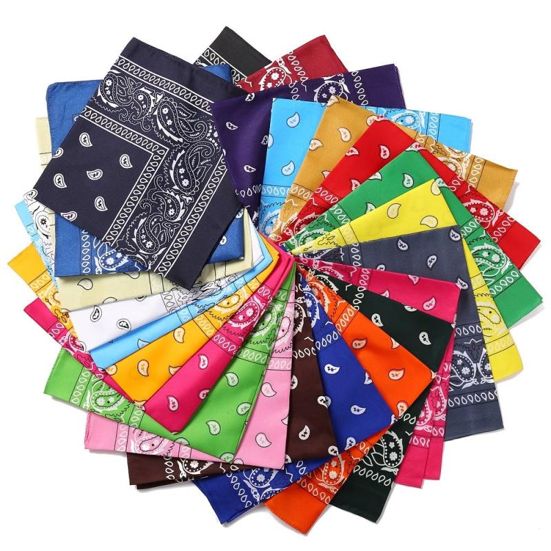 Unisex Vintage Bandana Headband Double Sided Hair Scarf Paisley Hair Accessories