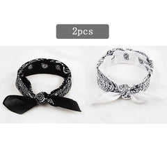 Unisex Vintage Bandana Headband Double Sided Hair Scarf Paisley Hair Accessories