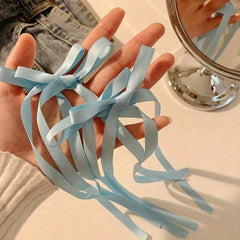 2pcs Ribbon Bow Hair Clip Long Bowknot Duck Billed Clip Sweet Hair Accessories