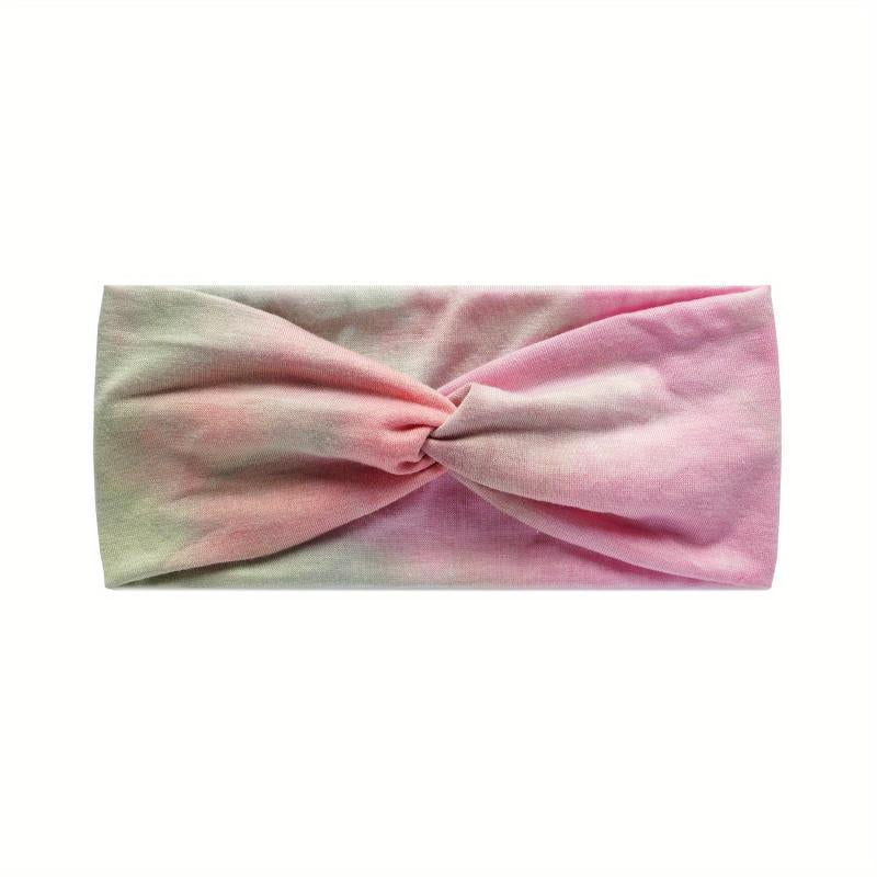 Tie Dye Cross Knotted Headband Elastic Sports Boho Sweatband