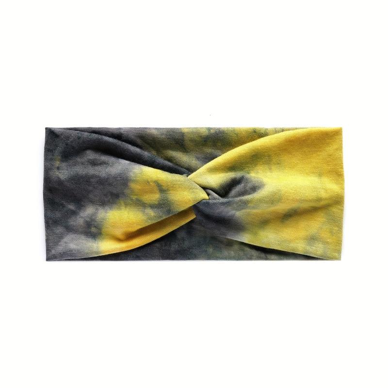 Tie Dye Cross Knotted Headband Elastic Sports Boho Sweatband