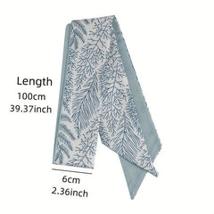 Vintage Floral Silk Ribbon Headband Long Hair Tie Hair Band Scarf Waistband