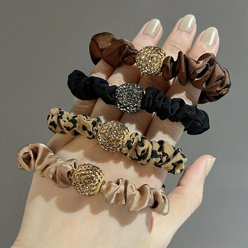 Rhinestone Head Rope Hair Ring Ponytail Elastic Scrunchie Women's Hair Tie