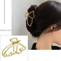 Golden Hollow Geometric Metal Hair Claw Clips Strong Hold Grip Hair Jaw Clip