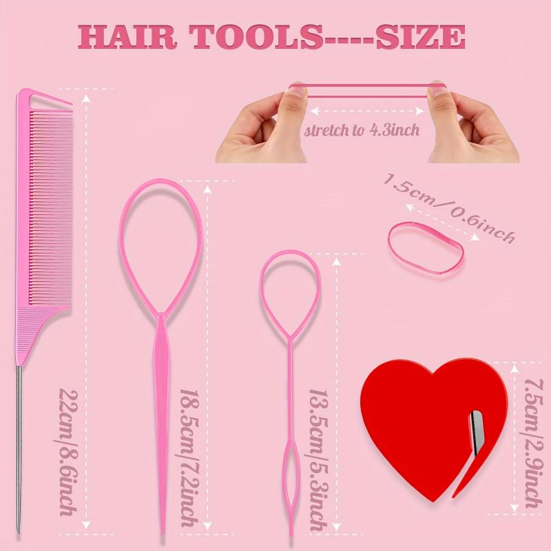 1004pcs Hair Accessories Set Small Rubber Bands Cutter Rat Tail Comb