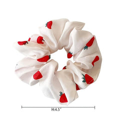 Strawberry Big Hair Ring Girl Chiffon Hair Rope Sweet Hair Accessories
