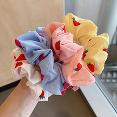 Strawberry Big Hair Ring Girl Chiffon Hair Rope Sweet Hair Accessories