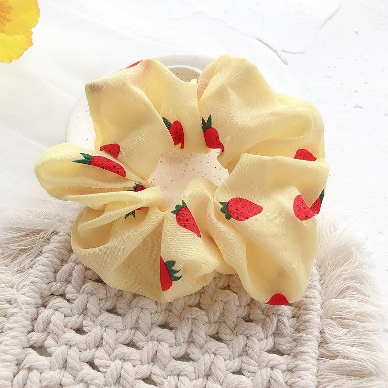 Strawberry Big Hair Ring Girl Chiffon Hair Rope Sweet Hair Accessories
