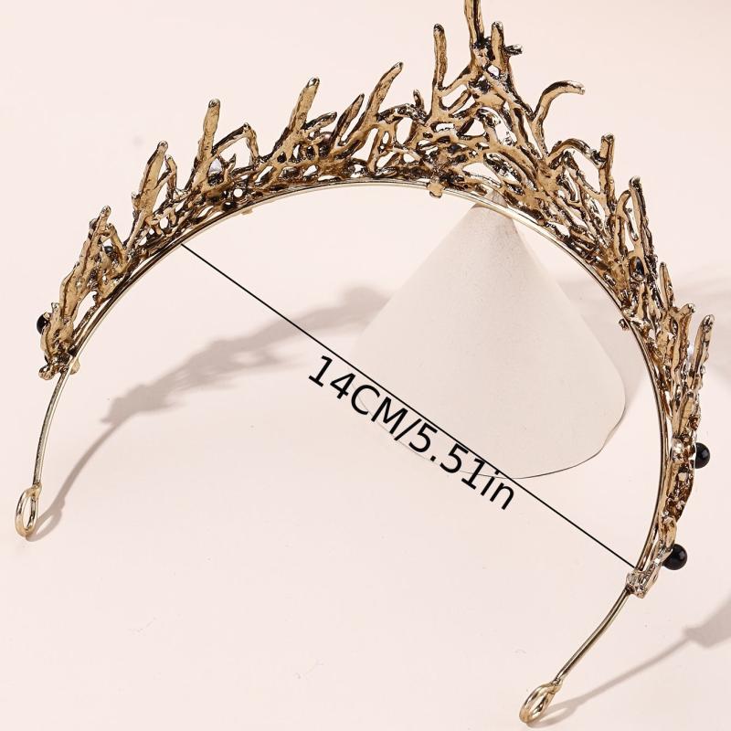 Faux Pearls Crystal Tiara Crown Prom Hair Accessory