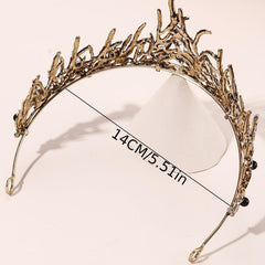 Faux Pearls Crystal Tiara Crown Prom Hair Accessory