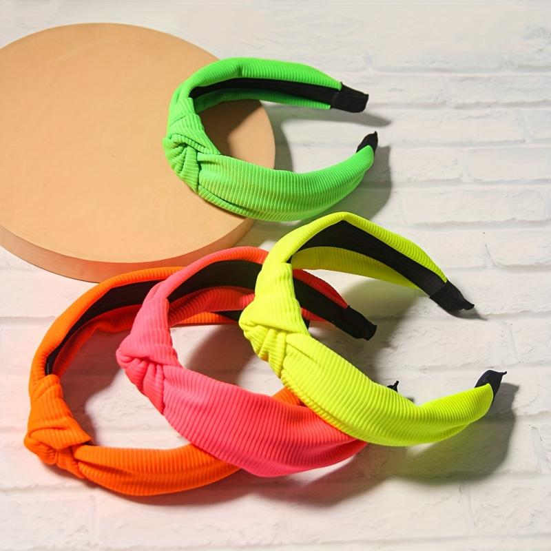 4 Pcs Bright Cross Knot Hair Hoop Headband Set