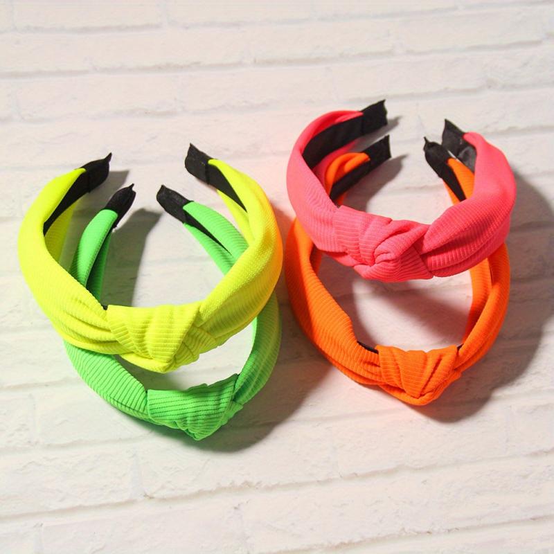 4 Pcs Bright Cross Knot Hair Hoop Headband Set