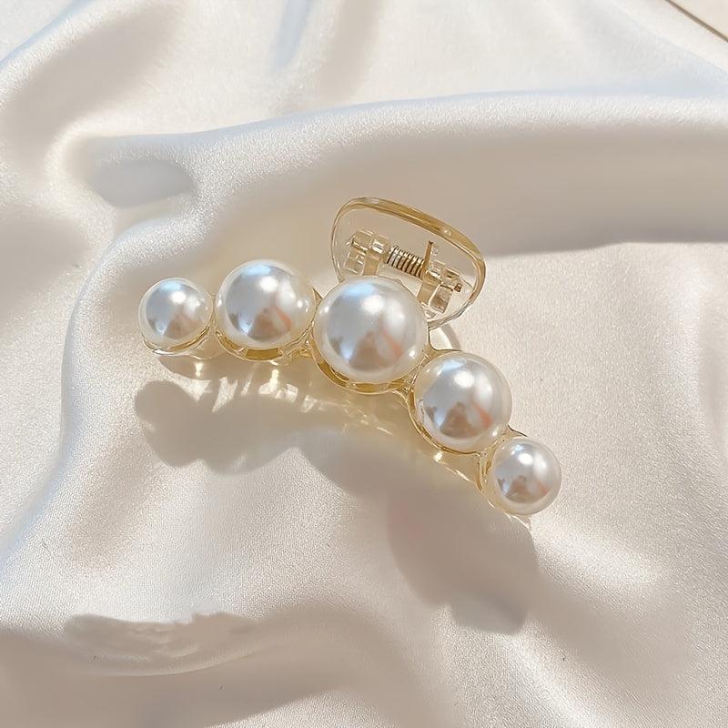 Large Pearl Hair Claw Clips for Thick Hair