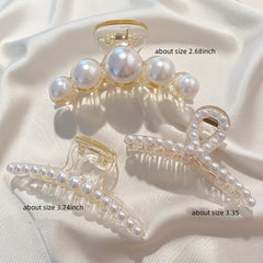 Large Pearl Hair Claw Clips for Thick Hair