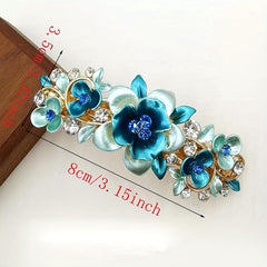 Rhinestone Flower Hair Clip French Barrette Hair Accessories