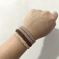 4pcs Braided Hair Tie Seamless Solid Hair Rope Elastic Ponytail Holder