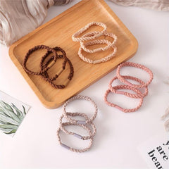 4pcs Braided Hair Tie Seamless Solid Hair Rope Elastic Ponytail Holder