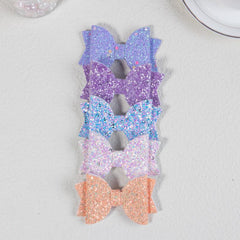 5pcs Glitter Hair Bows Hair Clips Big Hair Bows For Girls Teens