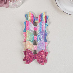 5pcs Glitter Hair Bows Hair Clips Big Hair Bows For Girls Teens