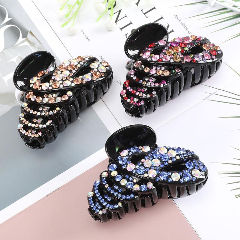 Colorful Rhinestone Oversize Jaw Clip for Thick Hair