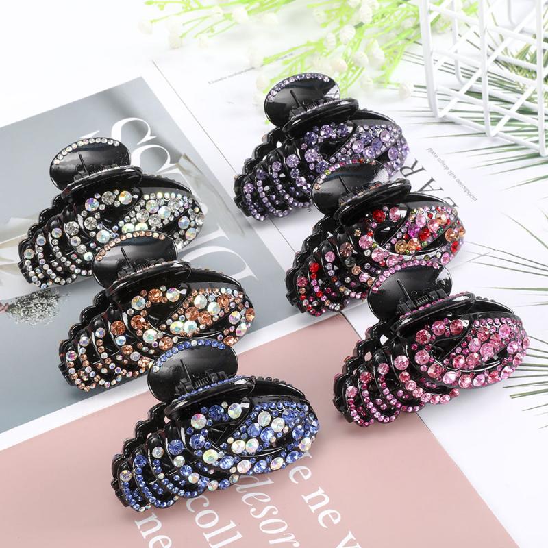Colorful Rhinestone Oversize Jaw Clip for Thick Hair