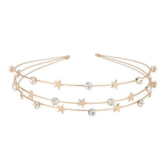 Rhinestone Crystal Headband Butterfly Moon Star Double Metal Headband