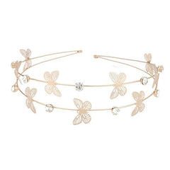 Rhinestone Crystal Headband Butterfly Moon Star Double Metal Headband