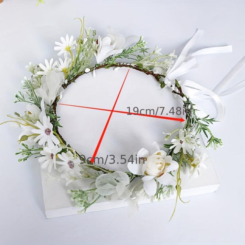 Boho Flower Garland Headdress Bridal Wreath Head Hoop Wedding Hair Accessories