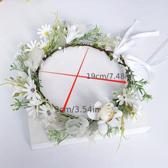 Boho Flower Garland Headdress Bridal Wreath Head Hoop Wedding Hair Accessories