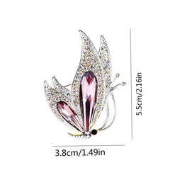 Butterfly Crystal Brooches Pins For Women Girls Gorgeous Clothings Corsage Decor
