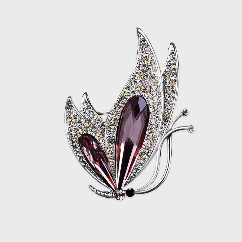 Butterfly Crystal Brooches Pins For Women Girls Gorgeous Clothings Corsage Decor