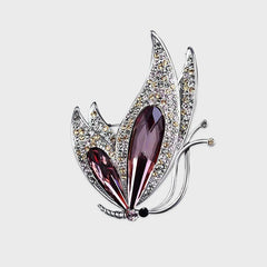 Butterfly Crystal Brooches Pins For Women Girls Gorgeous Clothings Corsage Decor