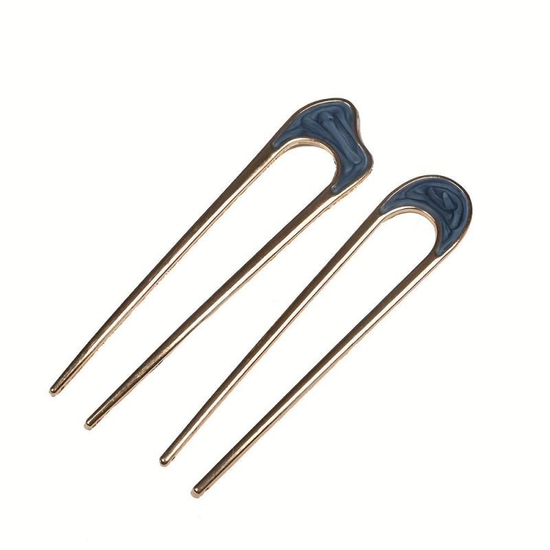 2pcs U Shaped Hair Pin Minimalist Hair Bun Holder Headwear