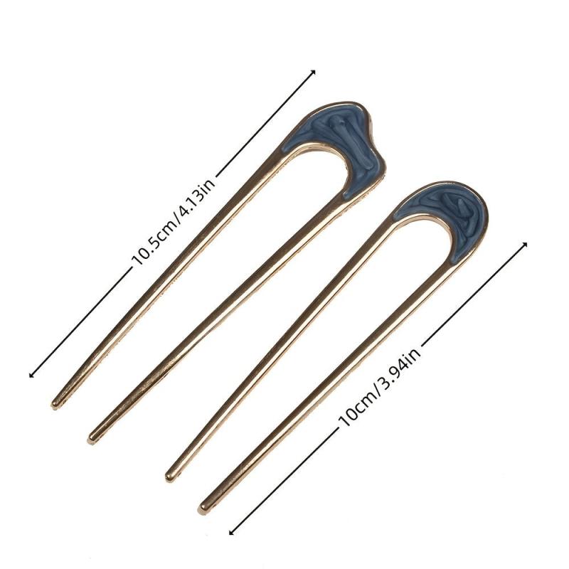 2pcs U Shaped Hair Pin Minimalist Hair Bun Holder Headwear