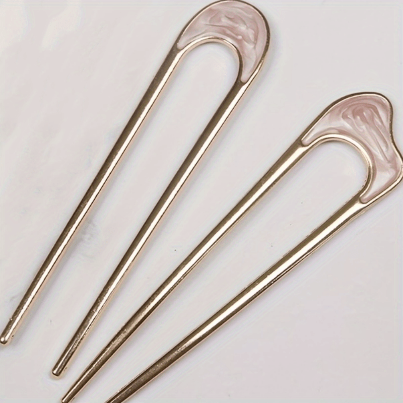 2pcs U Shaped Hair Pin Minimalist Hair Bun Holder Headwear