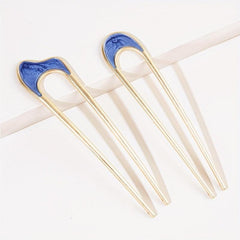 2pcs U Shaped Hair Pin Minimalist Hair Bun Holder Headwear