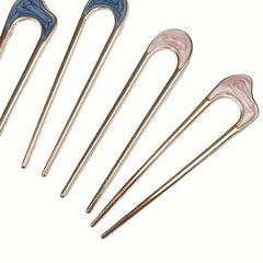 2pcs U Shaped Hair Pin Minimalist Hair Bun Holder Headwear