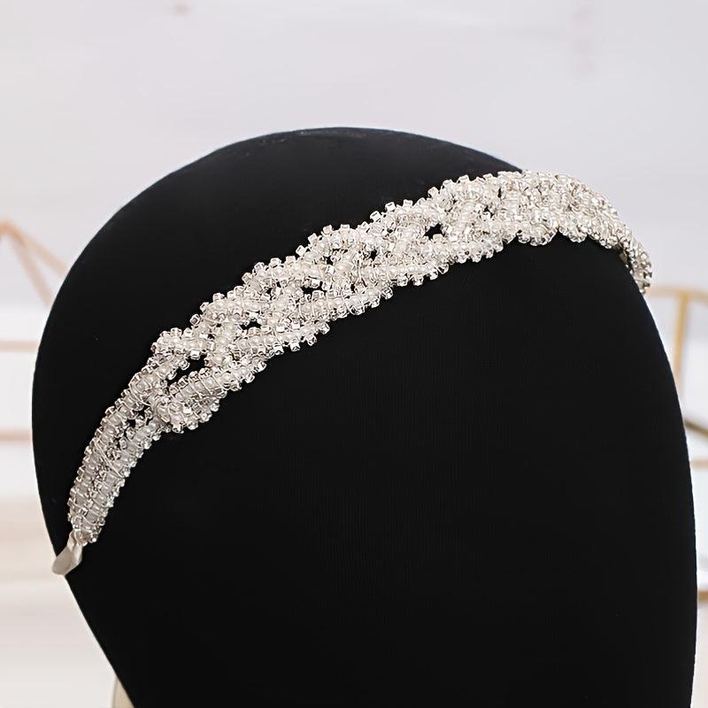 Bridal Headband Pearls Crystals Modern Hair Accessories