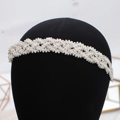 Bridal Headband Pearls Crystals Modern Hair Accessories