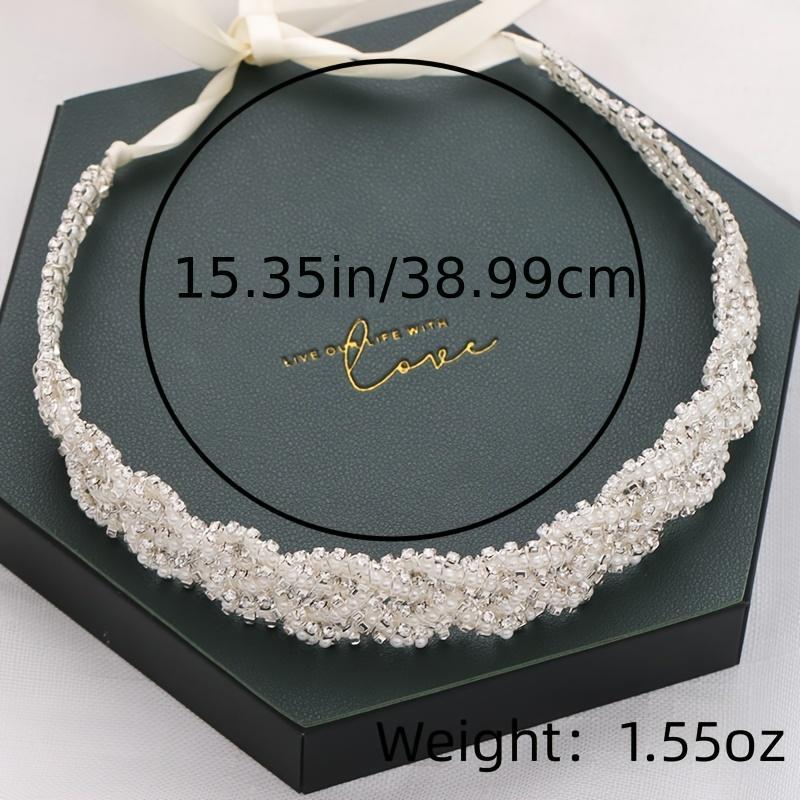 Bridal Headband Pearls Crystals Modern Hair Accessories