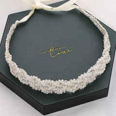 Bridal Headband Pearls Crystals Modern Hair Accessories
