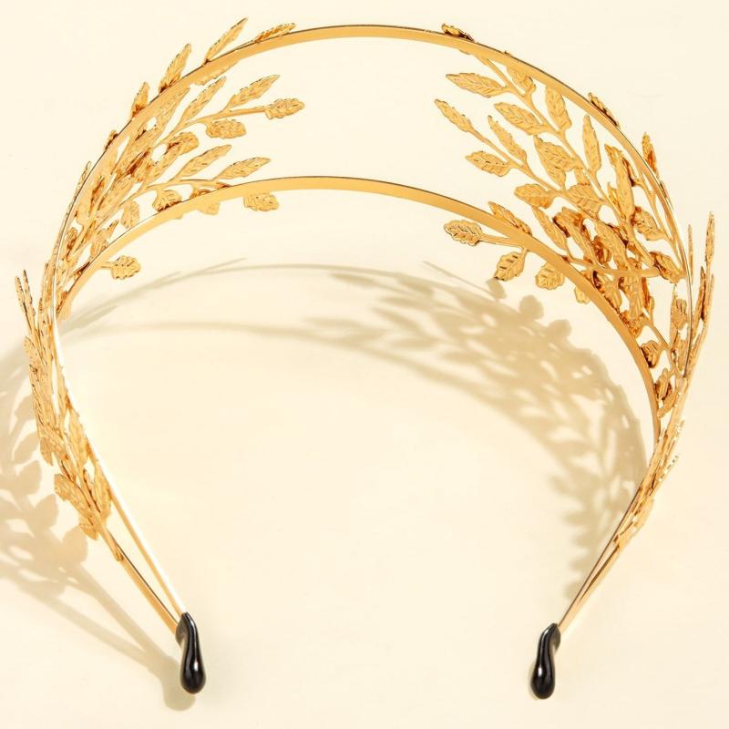 Golden Leaf Headband Rhinestone Bridal Hair Accessory