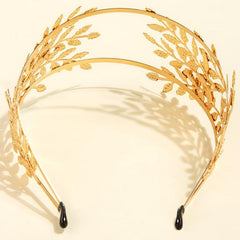 Golden Leaf Headband Rhinestone Bridal Hair Accessory