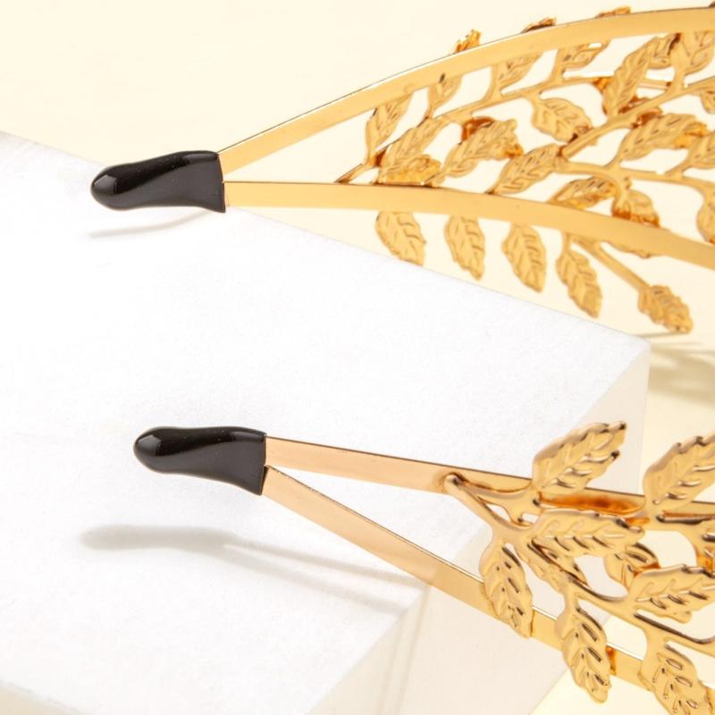 Golden Leaf Headband Rhinestone Bridal Hair Accessory