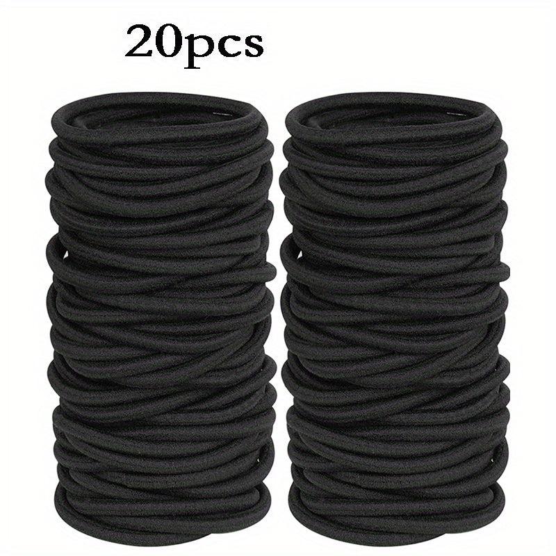 50 Pcs Thick Hair Ties Ponytail Holders Elastic Bands 4mm