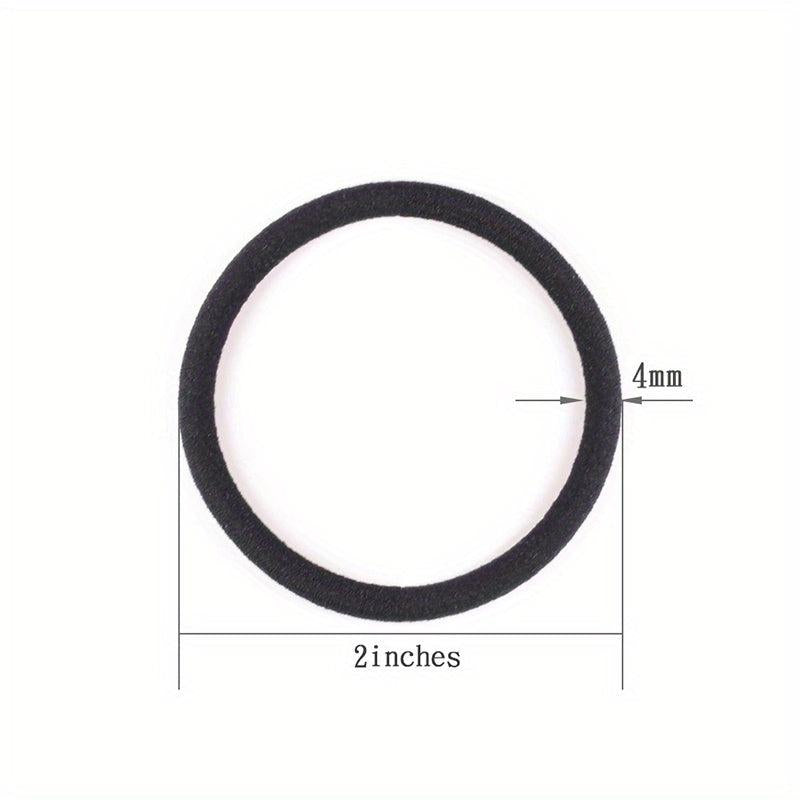 50 Pcs Thick Hair Ties Ponytail Holders Elastic Bands 4mm
