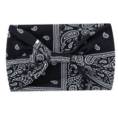 Boho Headbands Yoga Wide Knot Hair Bands Sweat Printed Sweatband