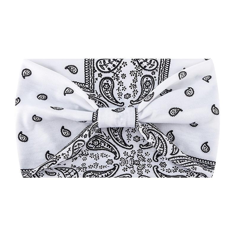 Boho Headbands Yoga Wide Knot Hair Bands Sweat Printed Sweatband
